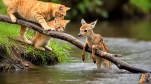 Как котики олененка спасли