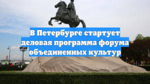 В Петербурге стартует деловая программа форума объединенных культур