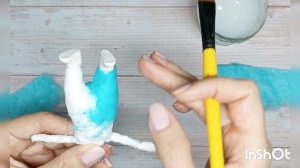 Ватная игрушка "Зайка с морковкой", часть 1. Ножки из гипса