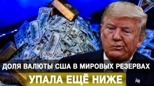 Доля валюты США в мировых резервах упала ещё ниже