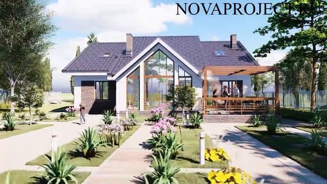 Проект одноэтажного частного дома от компании "Новапрожект" смотреть онлайн