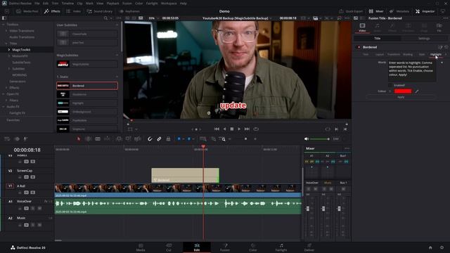Animated Subtitles... in the FREE version of DaVinci Resolve 20!