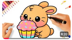 КАК ЛЕГКО НАРИСОВАТЬ КАВАЙНОГО ЗАЙЧИКА с ПИРОЖЕНЫМ 🐇🧁