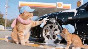 Как котики на заправке работали