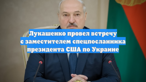 Лукашенко провел встречу с заместителем спецпосланника президента США по Украине