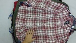 38828 Рубашки мужские тёплые фланель, 3пак, 83242, секонд (cream) оптом