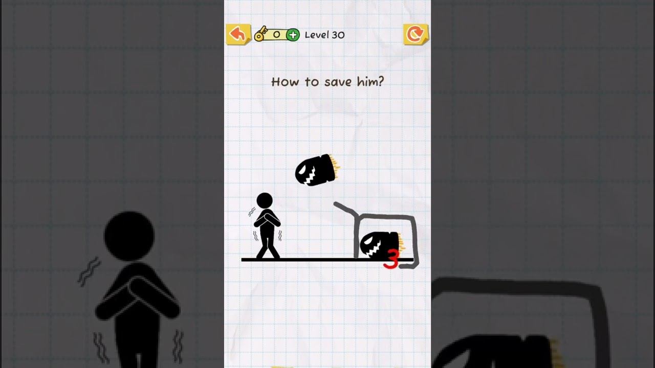 Draw 2 Save 30 level, How to save him? #shorts #shortsdraw2save  #головоломки #решение #ответы