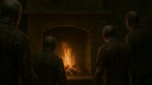 Фон камина где вокруг зомби 4K