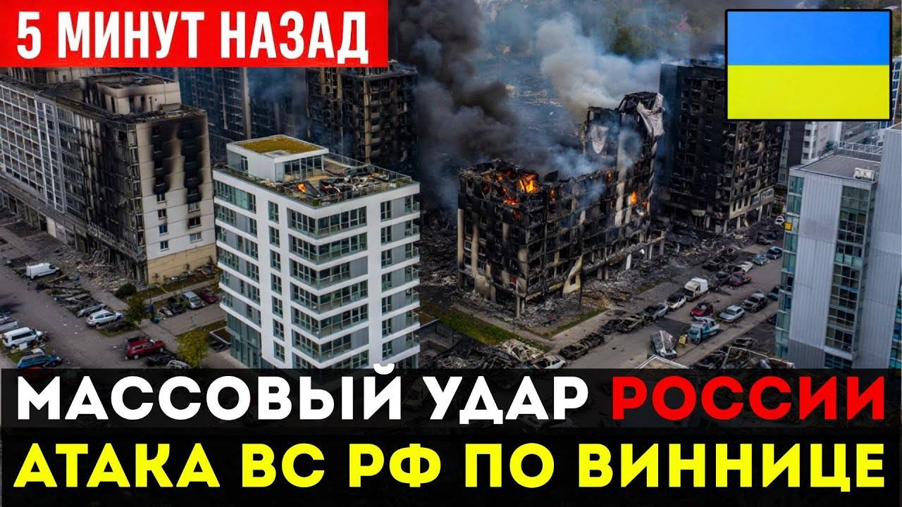 🔥СРОЧНО! Массовый УДАР по Виннице! Десятки Дронов и Ракет Превратили Город в Пепел!