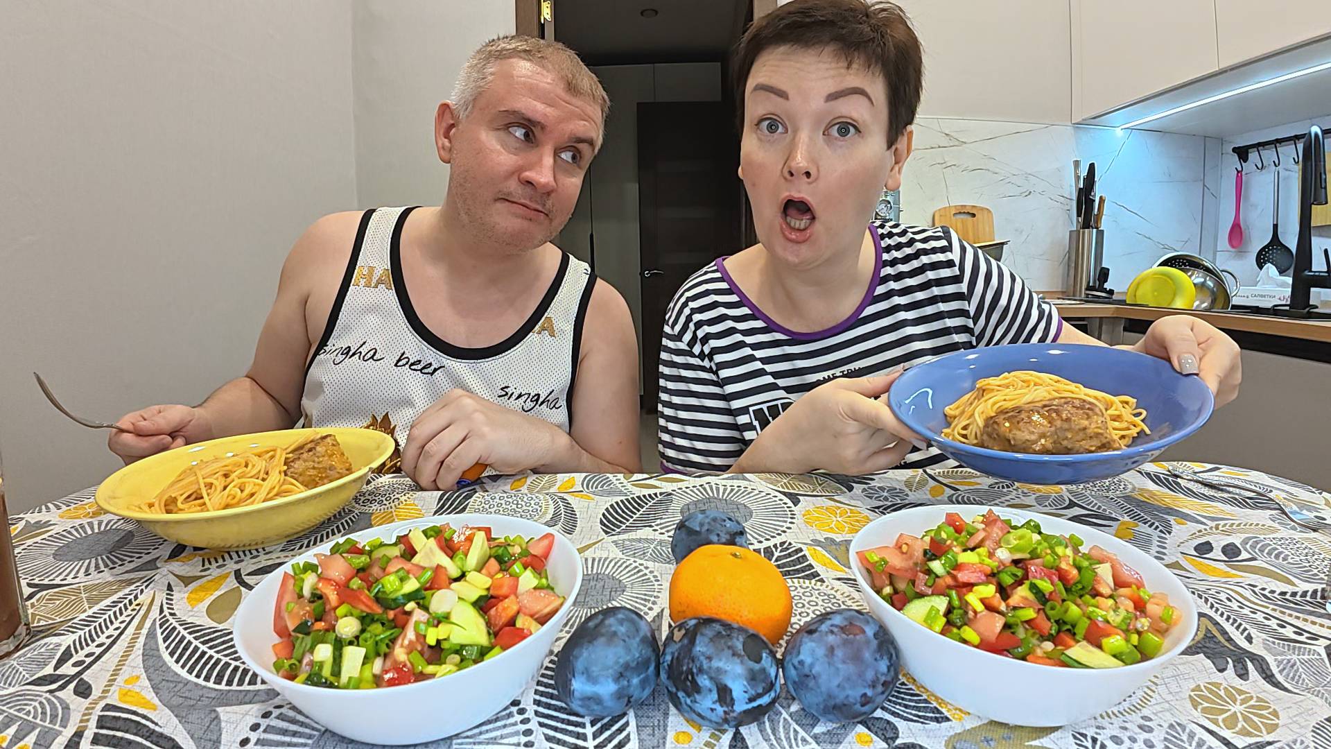 Мукбанг нагуляли АППЕТИТ, Вован ЖАЖДИТ моё МЯСО) Быстрый семейный ужин из того ЧТО БЫЛО