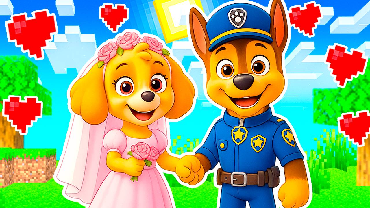 СКАЙ и ГОНЩИК ЩЕНЯЧИЙ ПАТРУЛЬ ПОЖЕНИЛИСЬ В МАЙНКРАФТ МУЛЬТИК ОЛЕНЬ 99 НОЧЕЙ смотреть онлайн