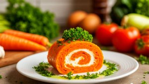 Очень вкусный Морковный рулет! Рецепт закуски из моркови и овощей [Семейные рецепты]