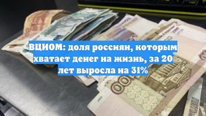 ВЦИОМ: доля россиян, которым хватает денег на жизнь, за 20 лет выросла на 31%