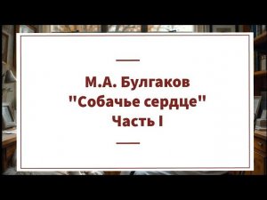 Аудиокнига М.А. Булгаков "Собачье сердце" Часть I