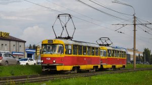 Трамвай Tatra T3SU-1129 и Tatra T3SU-1153. Покатушки на СМЕ по Барнаулу.