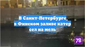 В Санкт-Петербурге в Финском заливе катер сел на мель