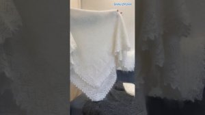 Белый пуховый платок #шаль #shortvideo #здесь #платки