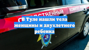 В Туле нашли тела женщины и двухлетнего ребенка