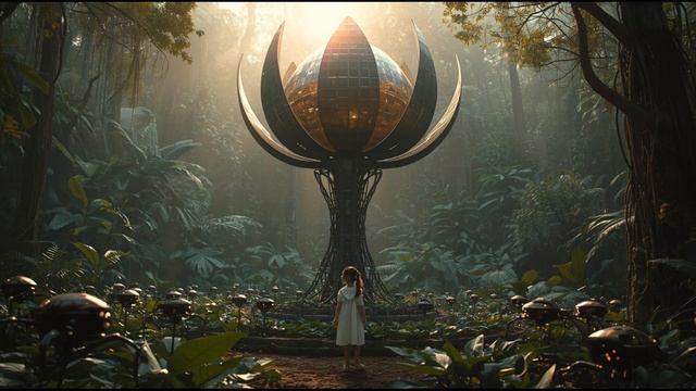 Solar Bloom in the Cyber-Garden 🌸☀️ 2-Hour Sacred Sci-Fi Ambience ｜ Ethereal Biome Soundscape