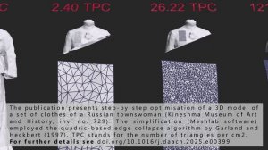 3D simplification of a townswoman's costume