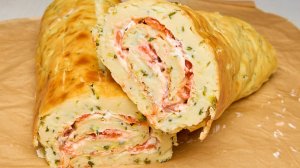 Рулет из кабачка с селёдкой!!!