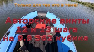 Авторские гребные винты 12 и 13 шага на Сианово 9.9 Эндуро 4Т 362 куб.см.