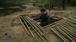 Одинокий отдых на острове, строительство подземного убежища и рыбалка ASMR