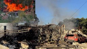 ‼️🇷🇺🔥 Наши дроны отработали по Сумам: в промзоне сильный пожар