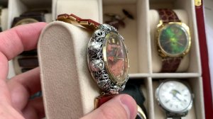 Александр Бродниковский-часы Ракета в серебряном корпусе на заказ с каменным циферблатом и браслетом