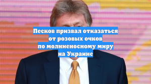 Песков призвал отказаться от розовых очков по молниеносному миру на Украине