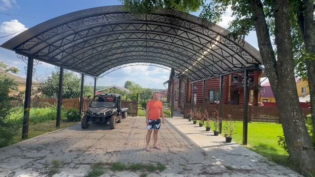 Навес с ковкой для машины смотреть онлайн