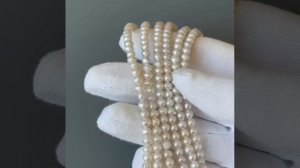 Жемчуг речной белый круглый 5А 3,5-3,9х4-4,5 мм