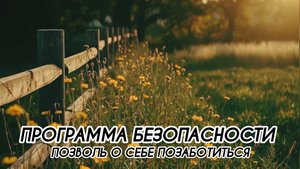 ПРОГРАММА БЕЗОПАСНОСТИ, ПОЗВОЛЬ О СЕБЕ ПОЗАБОТИТЬСЯ