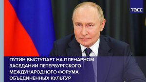 Путин выступает на пленарном заседании Петербургского международного форума объединенных культур