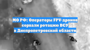 МО РФ: Операторы FPV-дронов сорвали ротацию ВСУ в Днепропетровской области