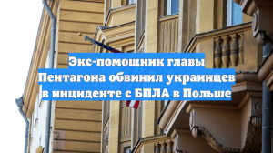 Экс-помощник главы Пентагона обвинил украинцев в инциденте с БПЛА в Польше