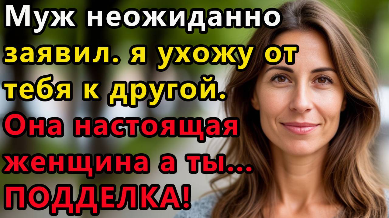 Муж неожиданно заявил: я ухожу к другой! Она настоящая женщина, а ты подделка. Аудио рассказ