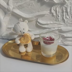 Свеча-медвежонок с сердцем и арома-свеча интерьерные