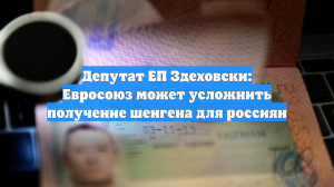 Депутат ЕП Здеховски: Евросоюз может усложнить получение шенгена для россиян