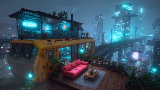 Neon Rain Sanctuary： Cyberpunk Ambient Music for Deep Focus & Sleep [4K]