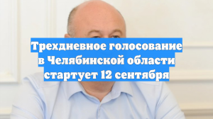 Трехдневное голосование в Челябинской области стартует 12 сентября