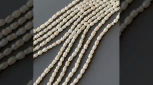 Жемчуг речной белый мелкий рис барочный фри-форм 3,5-4,7х3-3,5 мм с щербинками