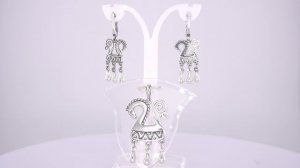 Комплект: Серьги арт.34017034 и подвеска арт.54017034