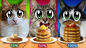 10% VS 50% VS 100% от ЕДЫ ЧЕЛЛЕНДЖ! КТО из КОТОВ А ну-ка Давай-ка ПОБЕДИТ В ЧЕЛЛЕНДЖЕ?