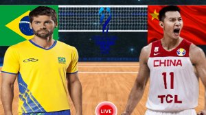ВОЛЕЙБОЛ ЧЕМПИОНАТ МИРА (МУЖЧИНЫ).  БРАЗИЛИЯ - КИТАЙ.  ПРЯМАЯ ТРАНСЛЯЦИЯ