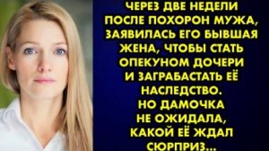 Через две недели после похорон мужа, заявилась его бывшая жена, чтобы стать опекуном дочери и...