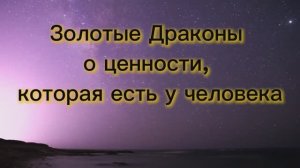 Золотые Драконы о ценности, которая есть у человека 18.06.2025г (57 Послание)