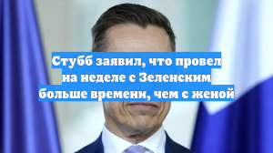 Стубб заявил, что провел на неделе с Зеленским больше времени, чем с женой