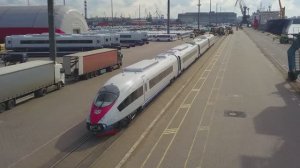 Выгрузка первого «Сапсана» в «Петролеспорту» / Transshipment of the first Sapsan at Petrolesport