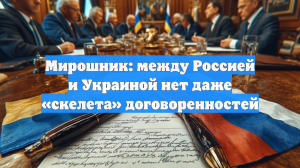 Мирошник: между Россией и Украиной нет даже «скелета» договоренностей